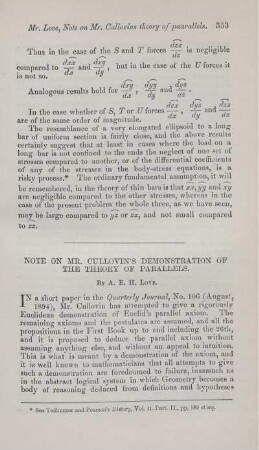 Note on Mr. Cullovin's demonstration of the theory of parallels.