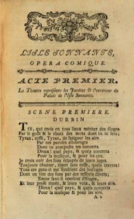 L' Isle Sonnante : Opera Comique En Trois Actes