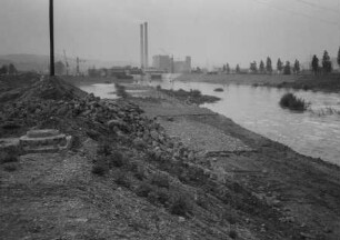 Bau der Staustufe Deizisau/Neckar