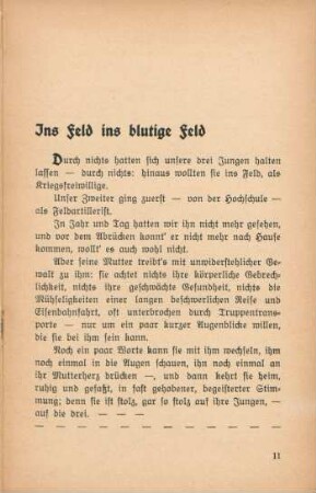 Ins Feld ins blutige Feld