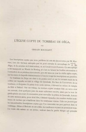 L'Église Copte Du Tombeau De Déga