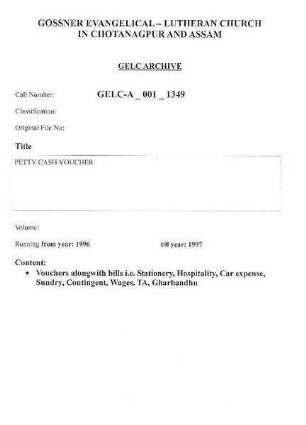 PETTY CASH VOUCHERS