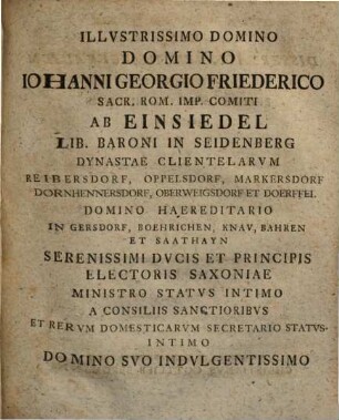 Diss. inaug. iur. qua Lusatiam hodiernam tam quoad originem quam quoad iura Saxonum esse coloniam asseritur