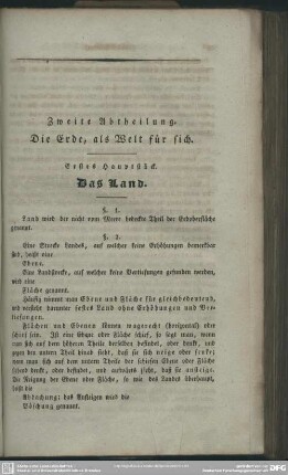 Zweite Abtheilung. Die Erde, als Welt für sich