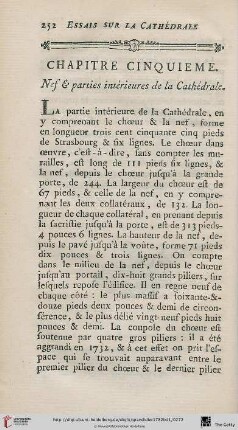 Chapitre cinquieme: Nef & parties intérieures de la Cathédrale