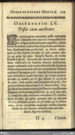 Observatio LV. Pestis cum anthrace