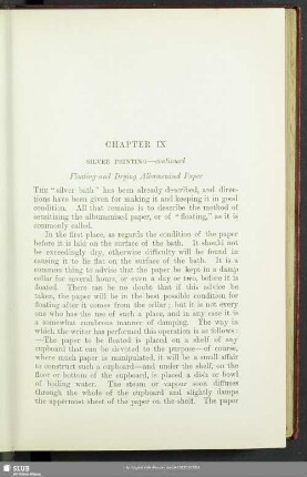 Chapter IX Silver Printing - continued
