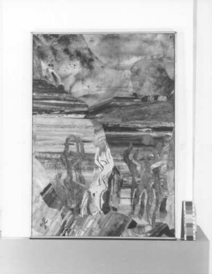 Abstrahierte Komposition On the Lake : Abstrahierte Komposition On the Lake. Papiercollage und Teilzeichnung; 78,5 x 55,5 cm (mit Rahmen). 1978