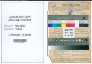 Entnazifizierung Theodor Henninger , geb. 26.09.1888 (Studienrat)