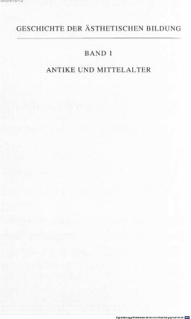 Geschichte der ästhetischen Bildung, 1. Antike und Mittelalter