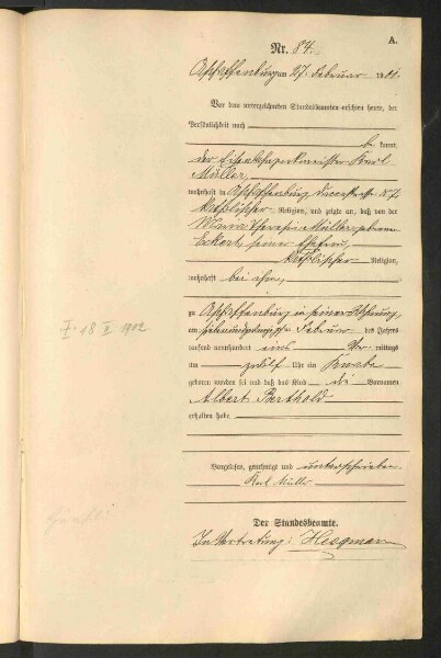 Standesamtsbuch der Stadt Aschaffenburg: Geburten 365/1900 - 184/1901
