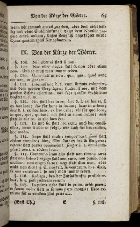 IX. Von der Kürze der Wörter.