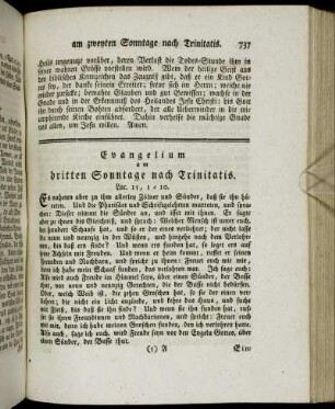 Evangelium am dritten Sonntage nach Trinitatis. - Evangelium am vierten Sonntage nach Trinitatis.