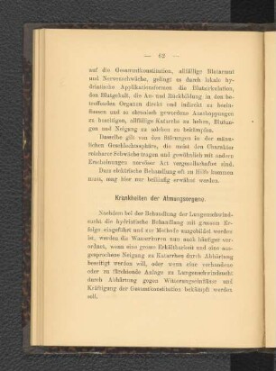 Krankheiten der Atmungsorgane.