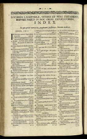 Locorum S. Scripturæ, Veteris Et Novi Testamenti, Brevius Paulo In Hoc Opere Explicatorum, Index.
