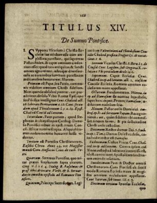 Titulus XIV. De Summo Pontifice