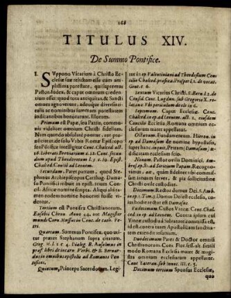Titulus XIV. De Summo Pontifice