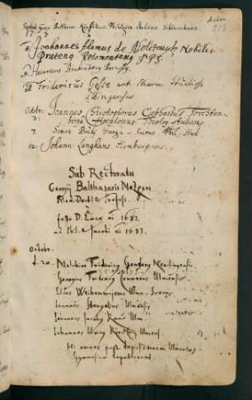 Winterhalbjahr 1682/1683. Rektorat Georg Balthasar Metzger