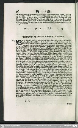 N.67. Vertrag wegen der Jurisdiction zu Seckbach, de Anno 1468