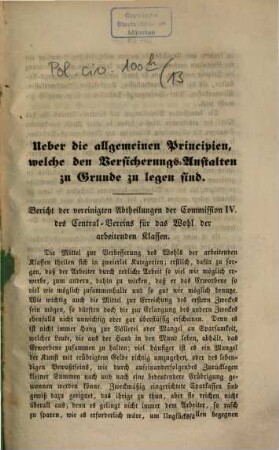 Mittheilungen des Centralvereins für das Wohl der Arbeitenden Klassen. 13, 13. 1852