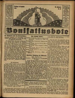 Erste Ausgabe vom Sonntag, den 10. Dezember 1933.
