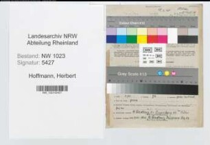 Entnazifizierung Herbert Hoffmann , geb. 15.01.1900 (Polizeiobersekretaer)