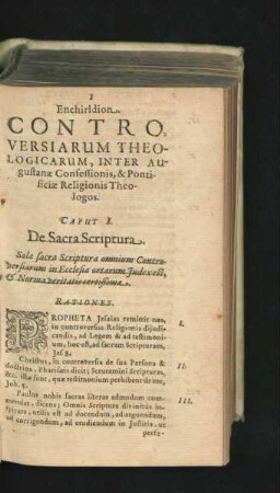 Caput I. De Sacra Scriptura.