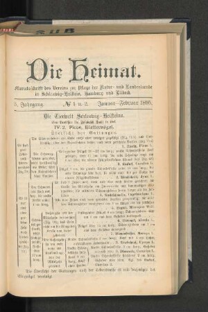 No. 1 u. 2. Januar-Februar 1895.