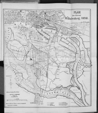Plan der Elbinsel Wilhelmsburg, 1898.