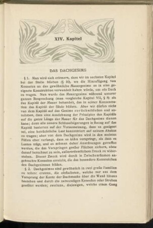 XIV. Kapitel - Das Dachgesims
