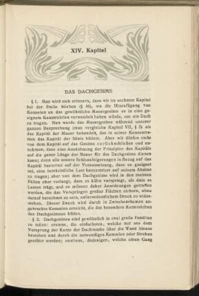 XIV. Kapitel - Das Dachgesims