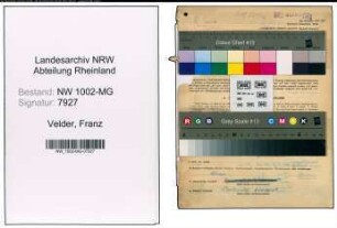 Entnazifizierung Franz Velder , geb. 30.05.1900 (Rechtsanwalt)