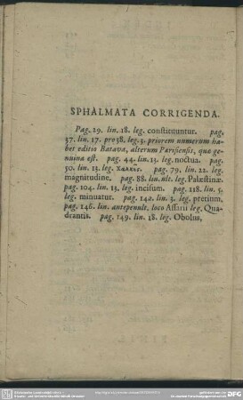 Sphalmata Corrigenda