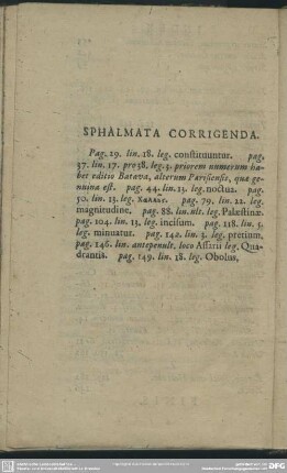 Sphalmata Corrigenda