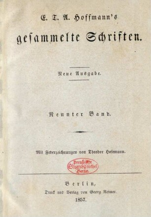 Bd. 9: E. T. A. Hoffmann's gesammelte Schriften