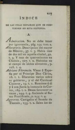 Indice de las Cosas notables que se contienen en esta Historia.