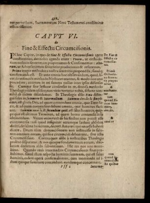 Caput VI. de Fine & Effectu Circumcisionis.
