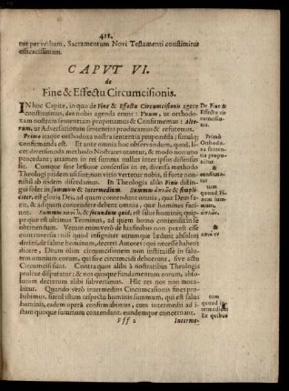 Caput VI. de Fine & Effectu Circumcisionis.