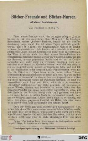 Bücher-Freunde und Bücher-Narren