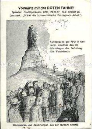 Spendenpostkarte der kommunistischen Zeitung "Roten Fahne"