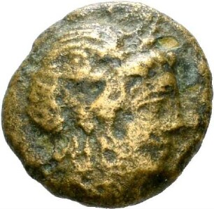 Bronzemünze aus Gambrium (Mysien) mit Darstellung des Apollon