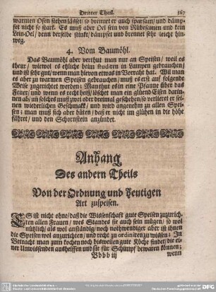 Anhang. Des andern Theils.