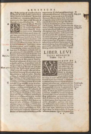 Liber Leviticus Hebraice Vaijkra.