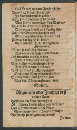 Argument oder Innhalt deß anders Actus.