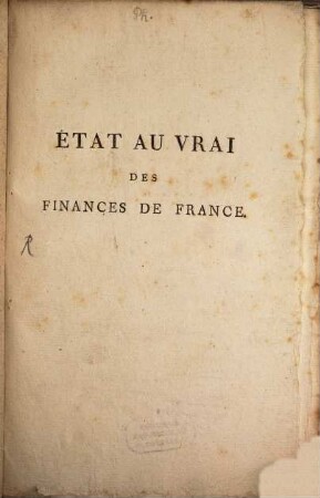 Etat au vrai des finances de France : Au mois de Décembre 1791