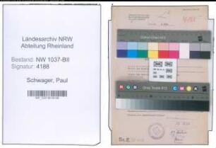 Entnazifizierung Paul Schwager , geb. 17.03.1898 (Landarbeiter)