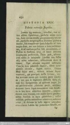 Historia XXIV. Febris nervosa stupida