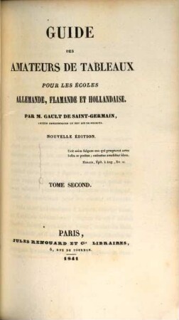 Guide des amateurs de Tableaux pour les écoles allemande, Flamande et Hollandaise, 2