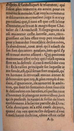 L' Amende Honorable De Nicolas Dvrand, Surnommé le Cheualier de Villegaignon