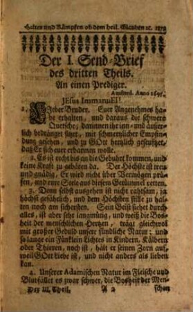 Theosophia Practica : Halten und Kämpfen ob dem H. Glauben bis ans Ende, Durch die Drey Alter des Lebens Jesu Christi, Nach den Dreyen Principien Göttliches Wesens, mit derselben Ein- und Aus-Gebuhrt Durch Sophiam in der Menschheit, Welche Gott derselben in diesem Alter der Zeit von neuem vermählet hat, Und gute und böse Menschen, kluge und töhrichte Jungfrauen zu der großen Hochzeit des Lamms eingeladen, auf daß eine jede Seele, wie verdorben sie auch immer sey, sich mit diesem lieblichen Evangelio erwecken, und ihren Willen mit Gottes Willen vereinigen möge, zu solcher Göttlichen Eheligung, Und so dan mit diesem Göttlichen Wort in Christo sich schwängern, und aus der bösen sündlichen Natur in ihre erste Göttliche Bildniß sich wiederum eingebären möge durch Jesum. 3